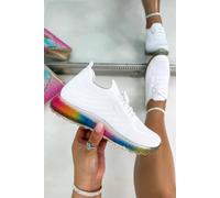 Love Lemonade Comfort Stretch Neon Flow Trainers In White White