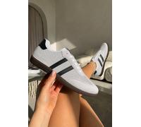 Love Lemonade Crystal Afterglow Lace-Up Trainers In White White