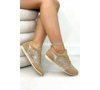 Love Lemonade Crystal Contour Sparkly Panel Trainers In Light Brown Light Brown