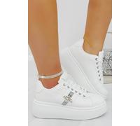 Love Lemonade Crystal Deluxe Queen Bee Chunky Trainers In White White 8
