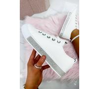 Love Lemonade Crystal Deluxe Trim Trainers In Silver Silver