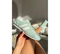 Love Lemonade Crystal Dewdrop Lace-Up Trainers In Green Green