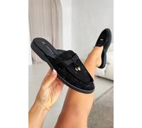 Love Lemonade Crystal Dream Slip On Clog Mules In Black Black