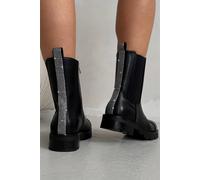 Love Lemonade Crystal Eclipse Embellished Toe Chelsea Boots In Black Black