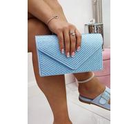 Love Lemonade Crystal Glam Envelope Clutch Bag In Light Blue Light Blue