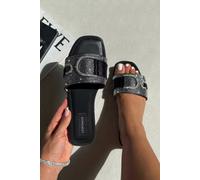 Love Lemonade Crystal Imperial Icon Sliders In Black Black