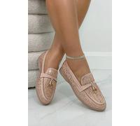 Love Lemonade Crystal Luna Slip-On Flat Loafers In Pink Pink 4
