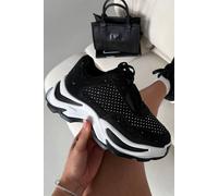Love Lemonade Crystal Luxe Motion Chunky Trainers In Black Black