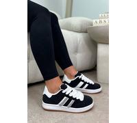 Love Lemonade Crystal Luxe Stripe Chunky Trainers Limited Edition In Black Black