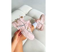 Love Lemonade Crystal Track Luxe Chunky Trainers In Baby Pink Baby Pink 5