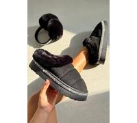 Love Lemonade Crystal Trim Soft Touch Slippers In Black Black
