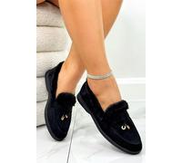 Love Lemonade Lemonade Velvet Crush Loafers In Black Black