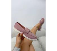 Love Lemonade Velvet Crush Refined Ease Slip-On Loafers In Pink Pink 6