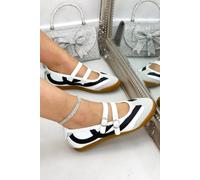 Love Lemonade Women's Comfort Mary Jane Eclipse Strap Trainers Shoe in White | Size: 4