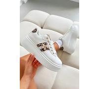 Love Lemonade Women's Crystal Deluxe Queen Bee Chunky Trainers in Beige | Size: 7 Love Lemonade Beige 7