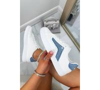 Love Lemonade Women's Crystal Flash Trainers in Blue | Size: 3 Love Lemonade Blue 3