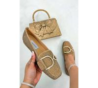 Love Lemonade Women's Crystal Imperial Suede Loafers in Light Brown | Size: 5