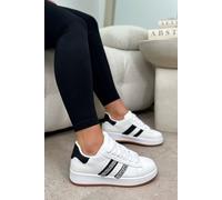 Love Lemonade Women's Crystal Luxe Stripe Chunky Trainers Limited Edition in White | Size: 5 Love Lemonade White 5