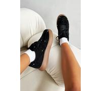 Love Lemonade Women's Crystal Sprinkle Dash Trainers in Black | Size: 5 Love Lemonade Black 5