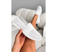 Love Lemonade Women's Mesh Net Slip On Comfort Flat Shoes in White | Size: 7