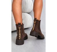 Love Lemonade Women's Sparkly Chainstorm Boots in Brown | Size: 6
