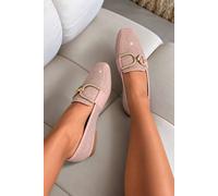 Love Lemonade Women's Sparkly Flat Faux Suede Classic Loafers in Baby Pink | Size: 7