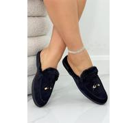 Love Lemonade Women's Velvet Crush Slip On Clog Mules in Black | Size: 6 Love Lemonade Black 6