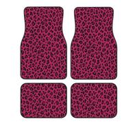 Love Leopard Leopard Print In Hot Pink,Car Floor Mats Set of 4,Vehicle Floor Rugs Non-Slip Auto Foot Mats Car Accessories