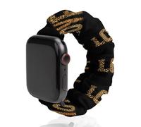 Love Leopard Pattern Fashion Scrunchie Watch Strap Compatible with IWatch Series 1 2 3 4 5 6 Elastic Replacement Band