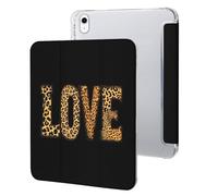 Love Leopard Pattern Printed Tablet Case Compatible with iPad Series Hard Translucent Back Protective Cover