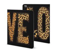 Love Leopard Pattern Printed Tablet Cases Compatible with iPad Series Pencil Holder Slim Trifold Stand Protective Cover