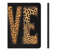 Love Leopard Pattern Printed Tablet Cases Compatible with iPad Series Pencil Holder Slim Trifold Stand Protective Cover