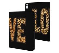 Love Leopard Pattern Printed Tablet Cases Compatible with iPad Series Slim Trifold Stand Protective Cover