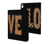 Love Leopard Pattern Printed Tablet Cases Compatible with iPad Series Slim Trifold Stand Protective Cover