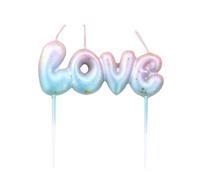 Love Letter Candles Gradient Love Lettered Candles Rainbow-Coloured Lettered Love Candles Cake Topper Decorations Rainbow Birthday Cake Candles Birthday Parties Wedding Anniversary Decorations