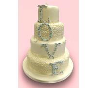 LOVE Letters Patchwork Cutter Cake Decorating Sugarcraft 9cm