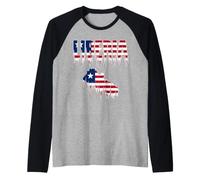 Love Liberia Flag Map Drip | Liberian Pride Patriotic Raglan Baseball Tee