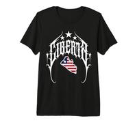 Love Liberia Gothic Logo Flag Map - Liberian Flag Pride Premium T-Shirt