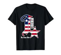 Love Liberia Lone Star Flag | Liberian Pride Patriotic Value Graphic T-Shirt, Men, Black, L