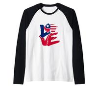 Love Liberia with the Liberian Flag Inside the Map of Africa Raglan Baseball Tee