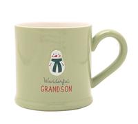 Love Life Christmas Embossed Mug - Grandson in Green Love Life Green