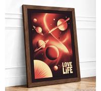 Love Life Cosmic Framed Wall Art Print A2 Walnut