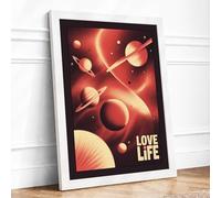 Love Life Cosmic Framed Wall Art Print A2 White