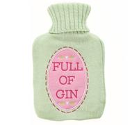 Love Life Green Full of Gin Rubber Hot Water Bottle With Knitted Cover