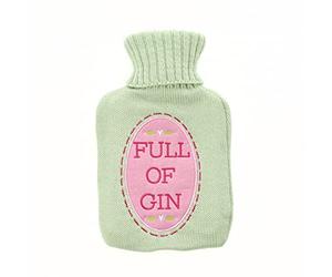Love Life Hot Water Bottle with Cover - Full of Gin