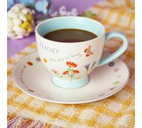 Love Life Sentiment Gift Cup & Saucer - Teacher Love Life Multicolor