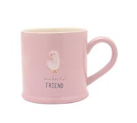 Love Life Sentiment Gift Embossed Mug - Friend in Light Pink Love Life Light Pink