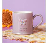 Love Life Sentiment Gift Embossed Mug - Nan in Purple Love Life Purple