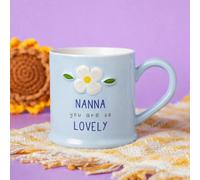 Love Life Sentiment Gift Embossed Mug - Nanna in Blue Love Life Blue