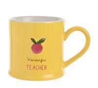 Love Life Sentiment Gift Embossed Mug - Teacher in Yellow Love Life Yellow